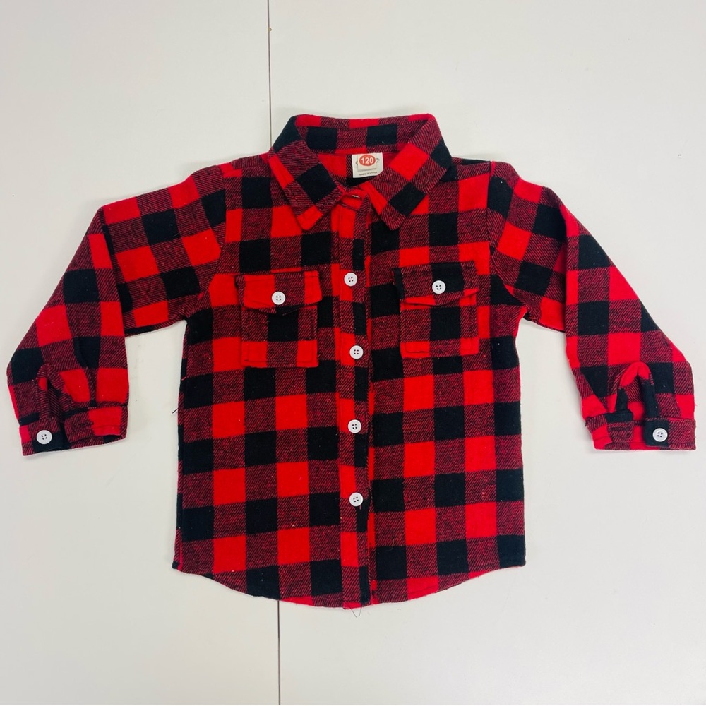 Red and Black Plaid Kids Shirt